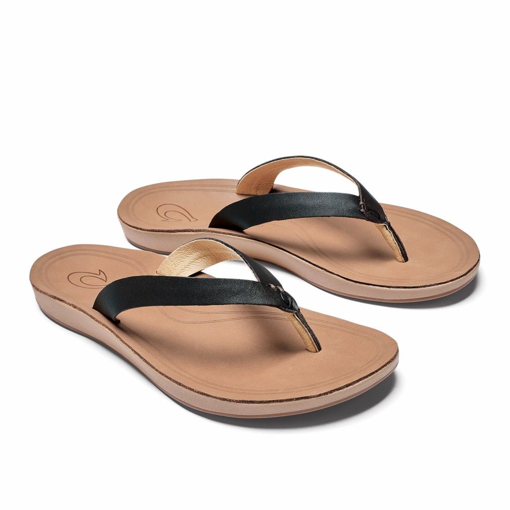 Sandalias Olukai Nonohe - Chanclas Mujer Negros 20498-021